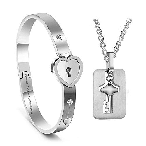 Heart Lock And Key Bracelets For Couples